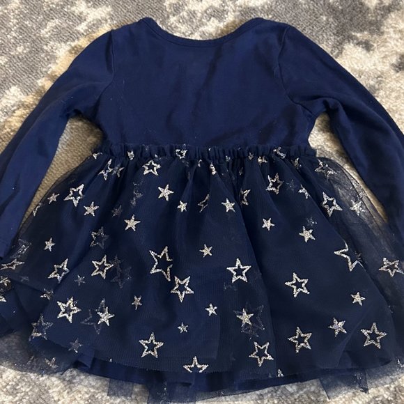 Cat & Jack Toddler Girls Long Sleeve Navy-Blue Dress 12 Months - Picture 3 of 3